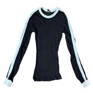 Urban Outfitters Out from Under Black Mesh Long Sleeve Shirt Stretch Top Size XS